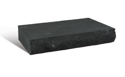 Black rectangular block on a white background