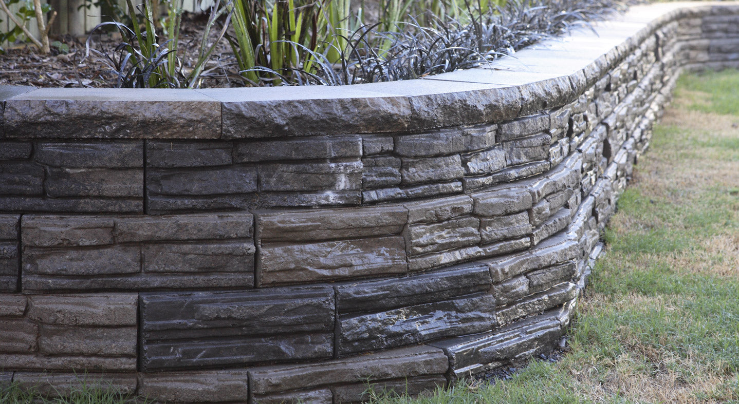 Natural Impressions Flagstone Retaining Wall Blocks 300x160x100mm (Bluestone)