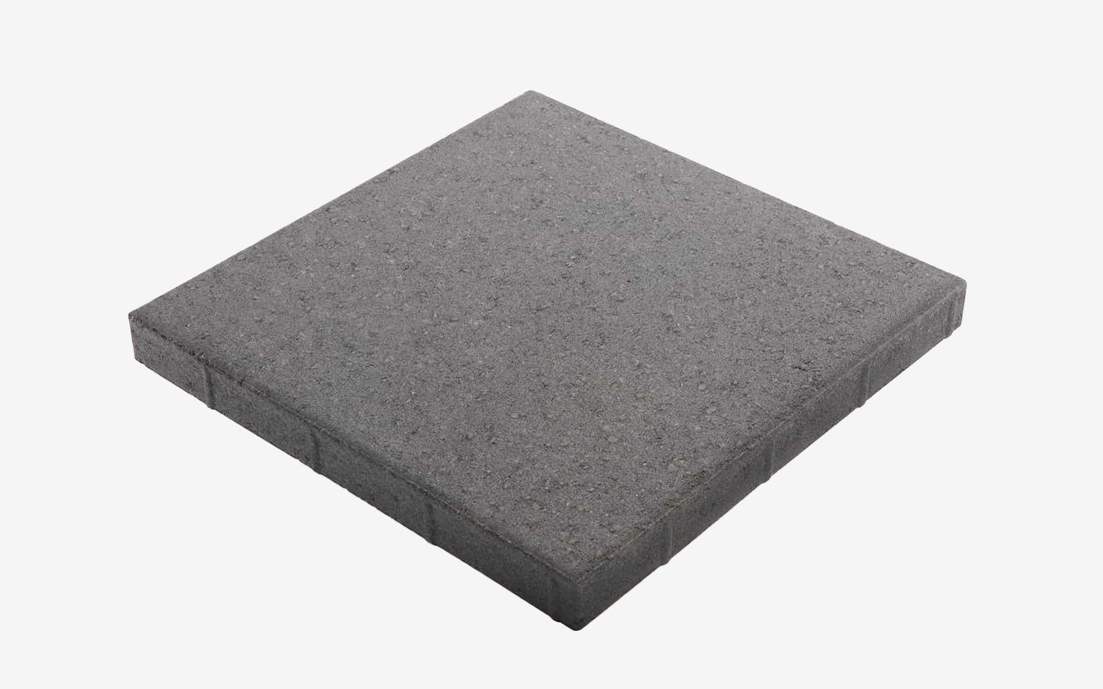 Square gray paver on a white background
