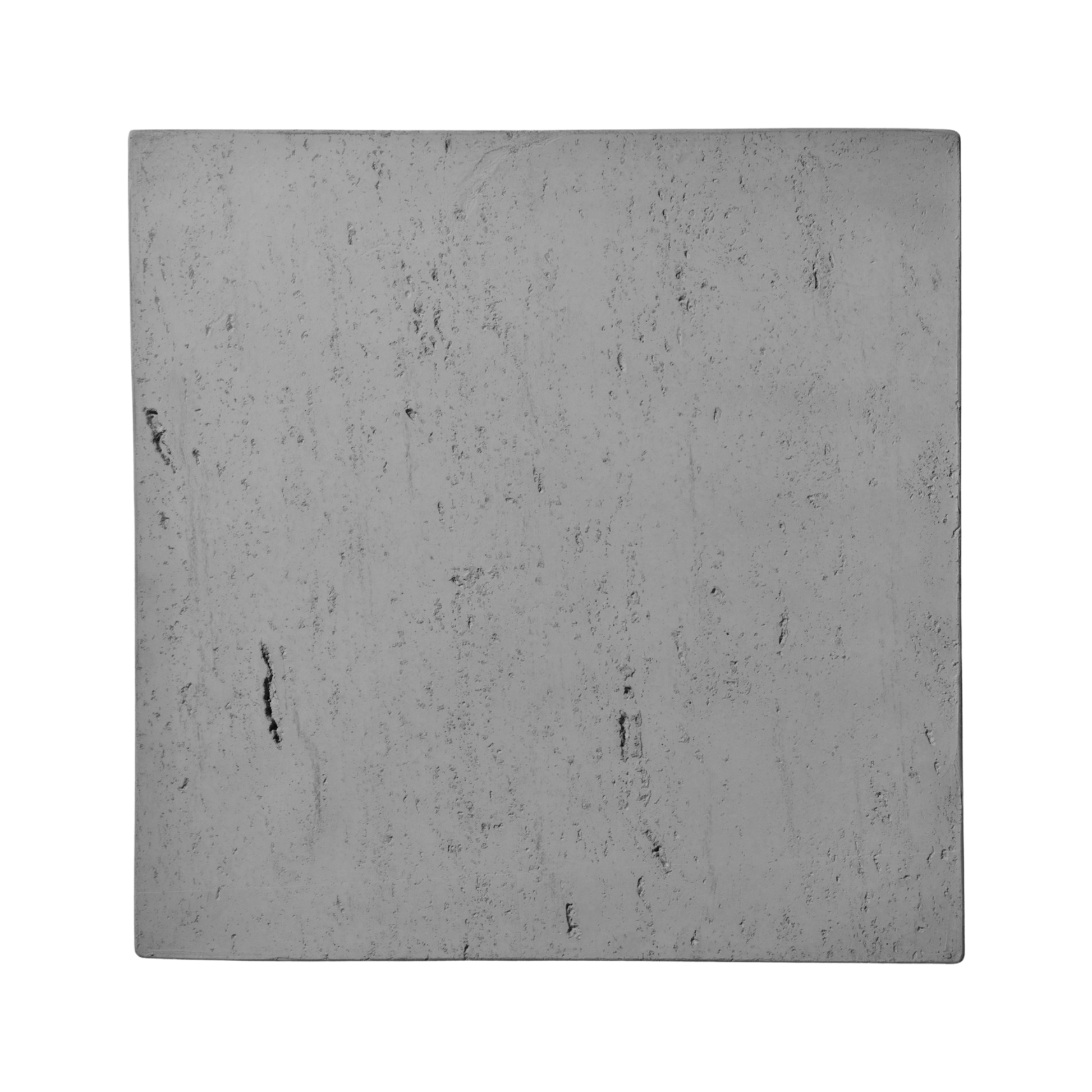 Gray concrete tile with a textured surface on a white background