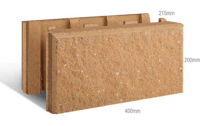 Versawall Retaining Wall Blocks 400x215x200mm (Sunstone)