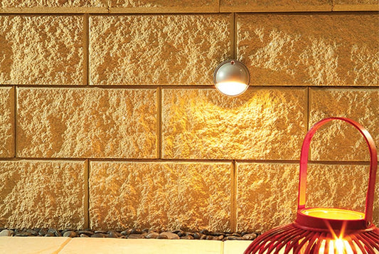 Versawall Left Corner Retaining Wall Blocks 390x215x200mm (Sunstone)